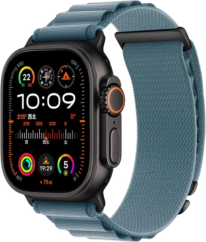 Alpine Nylon Sport Bands Compatible with Apple Watch Ultra Band 49mm 46mm 45mm 44mm 42mm Men Women, Stretch Loop Strap with D-Hook for iWatch Series 10 Ultra SE 9 8 7 6 5 4 3 2 1 (B-Light Blue, 49mm/46mm/45mm/44mm/42mm(Series 3))