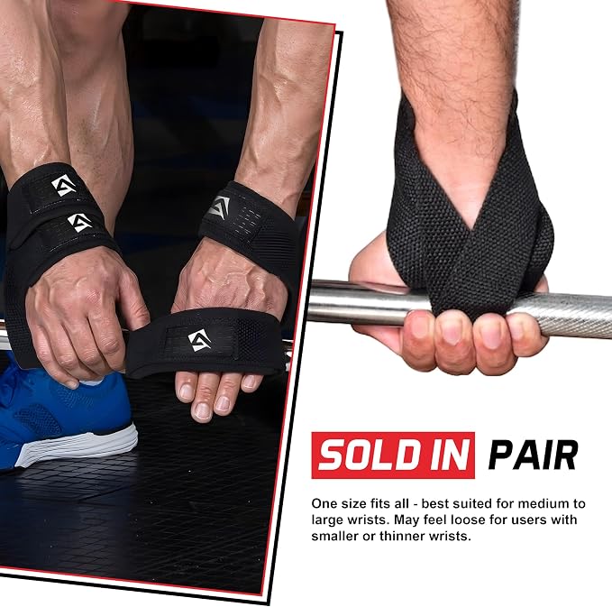 AQF Figure 8 Weight Lifting Straps, Padded Cuff Support for Deadlift