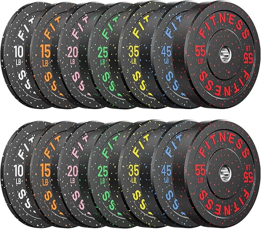 2" Bumper Plates Set Olympic Weight Plates for Barbell Strength Training | Papababe 2Inch Weights Plates Set, Floor Protective Plates, 20-600lbs Rubber Bumper Plates for Weightlifting, Bench Press