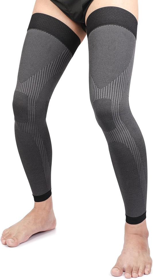 KEKING Full Leg Compression Sleeves, 20-30mmHg Graduated, Unisex, Running | Thigh-High Compression Stockings, Support Thighs, Calves & Knees, for Travel & Sports, Relieve Varicose Veins & Swelling