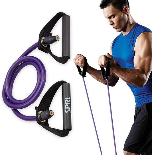 SPRI Xertube Resistance Bands with Handles – All Exercise Cords Sold Separately with Home Gym Workout Fitness Door Anchor Attachment Option