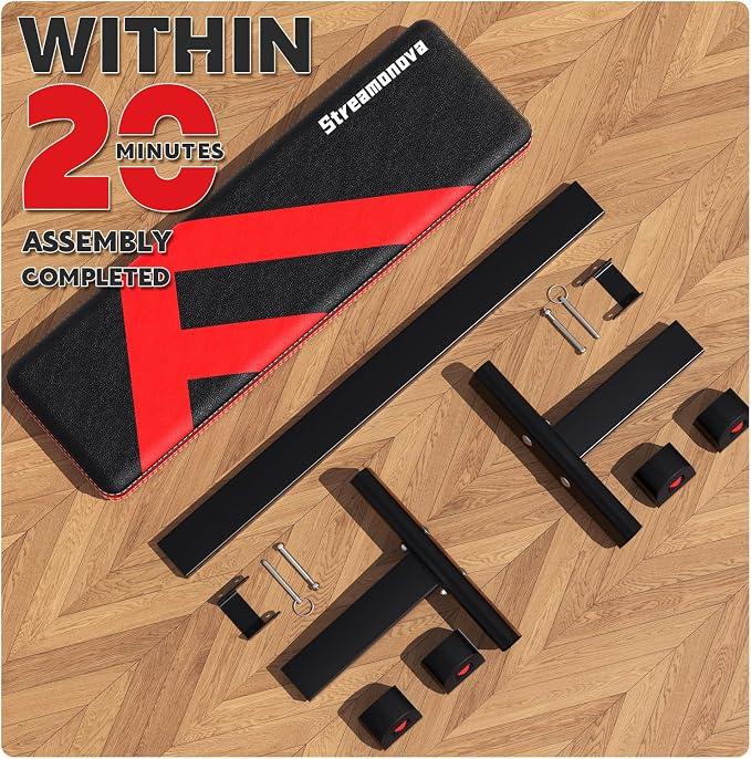 Flat Bench, 700LBS Capacity Widened Adjustable Footrests Foldable Flat Bench For Exercise Workout, Easy Assembly For Strength Training At Home Gym