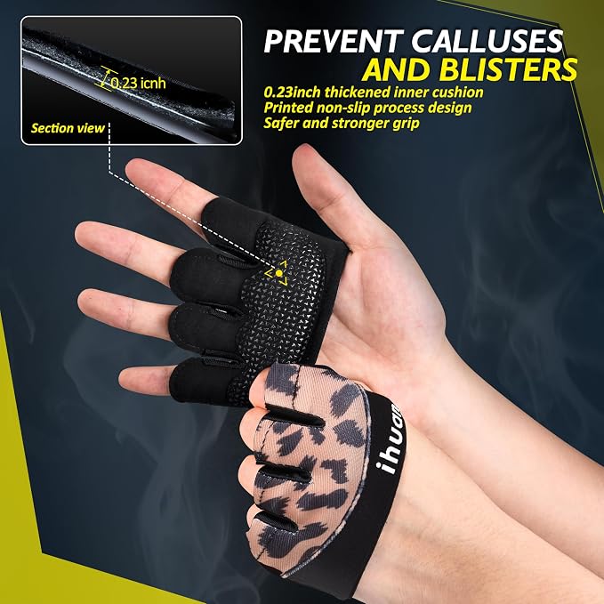 ihuan New Weight Lifting Gym Workout Gloves Men & Women, Great for Weightlifting, Exercise, Training, Fitness