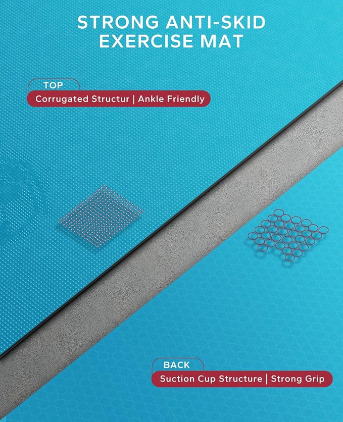 HAPBEAR Large Exercise Mat-6'x4'/7'x5'/6'x8'/6'x9'/6'x10'/6'x12'x 1/3"(8mm) | Non-Slip, Ultra Durable, Thick Workout Mat for Home Gym Flooring, Cardio, Yoga & Fitness; High-Density, Shoes-Friendly
