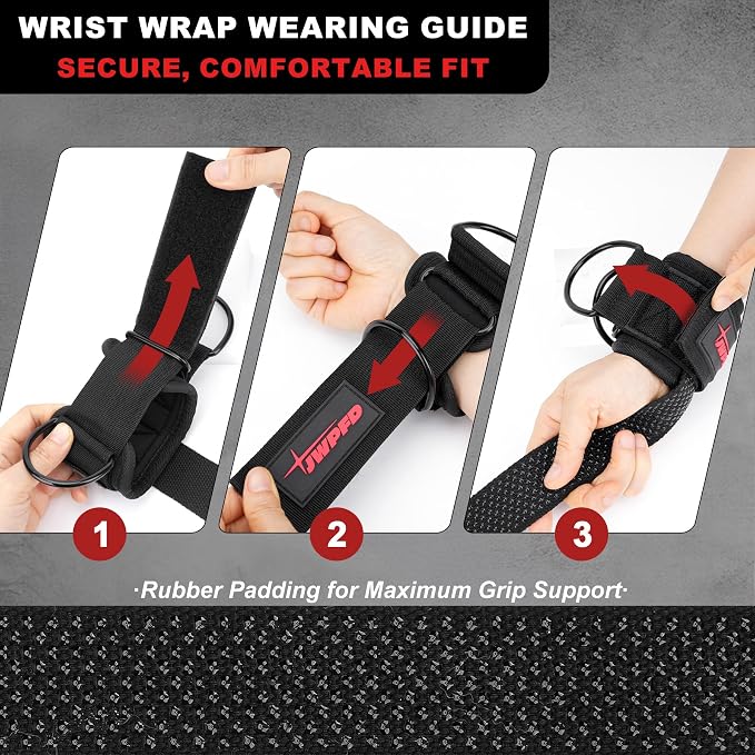 Lifting Straps With D Ring for Weightlifting, Cable Machine, Comfortable Wrist Brace Enhanced Grip for Gym Wrist Straps for Men Woman