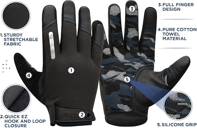RDX Weight Lifting Gloves with Wrist Support -Touch Screen Full Finger Gym Workout, Breathable Anti Slip Padded Grip, Men Women Fitness Training, Powerlifting Bodybuilding HIIT Exercise Weightlifting