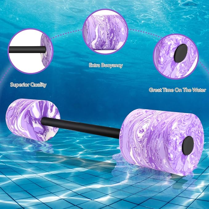 29.3’’Aquatic Exercise Equipment Swim Barbell High Density EVA Foam Pool Swim Dumbbell with Water Exercise Discs Aquatic Fitness Equipment for Adults