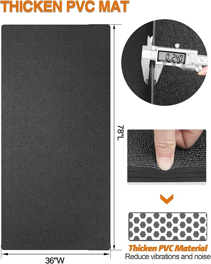 Treadmill Mat 78"x36", WERCHO Walking Pad Mat for Carpet Hardwood Floors 6mm Heavy-Duty Exercise Equipment Mat for Treadmil Pad, Rowing Machine, Spin Bike, Elliptical Trainer, Home, Gym