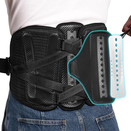 TIMTAKBO 11inch Back Support Brace with Ergonomic Bionic Vertebra Plate | Plus Size Lower Back Brace for Lower Back Pain Relief with Dual Pulley System for Herniated Disc,Sciatica,Scoliosis (X-Large)