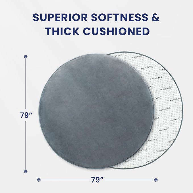 Baby Play Mat for Floor,Large 79in Round Mat for Toddler,Infant,Kids,1.3" Thick Non-Slip Nursery Rug,Water Repellent Soft Padded Activity Mats for Tummy Time, Crawling,Playroom(Dark Grey)