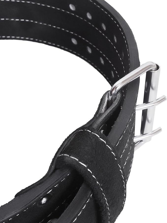 Hawk Sports Double Prong Powerlifting Belt for Men & Women, 10mm Thick, 4" Wide Suede Leather Weightlifting Belt, for Doing Heavy Weight Workouts like Deadlifts & Squats at Full Power