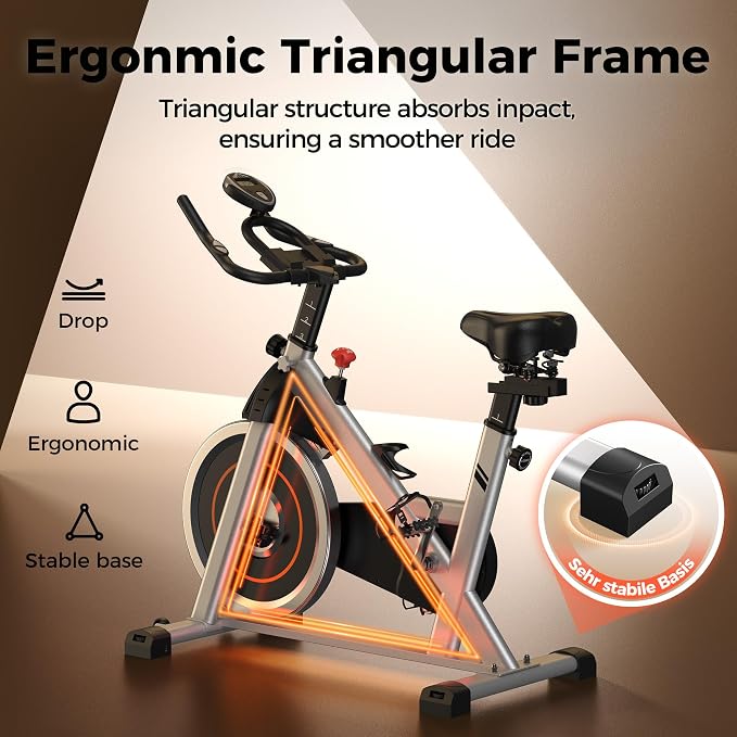 YOSUDA Exercise Bike, Brake Pad Stationary Bike for Home with Exclusive App, Magnetic Indoor Cycling Bike with 300 lb Weight Capacity, Low Noise, Tablet Holder and Fitness Courses for Weight Loss