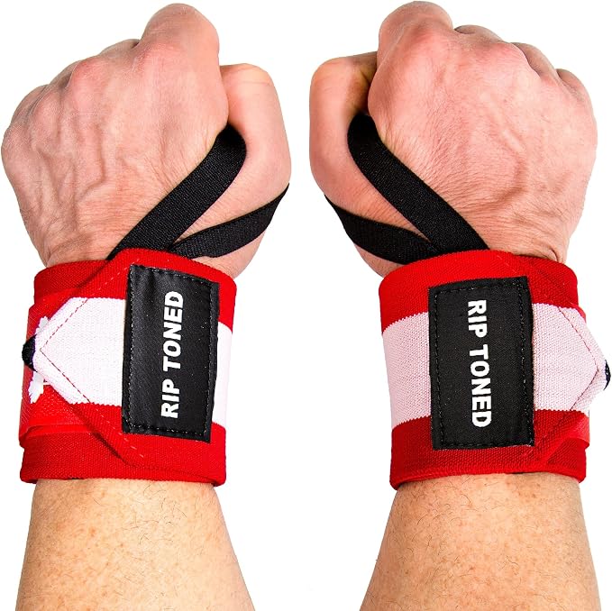 Rip Toned Wrist Wraps for Weightlifting – USPA & USAPL Approved – Stiff or Flex – 18" Gym Wrist Straps with Thumb Loop – Maximum Support for Men & Women