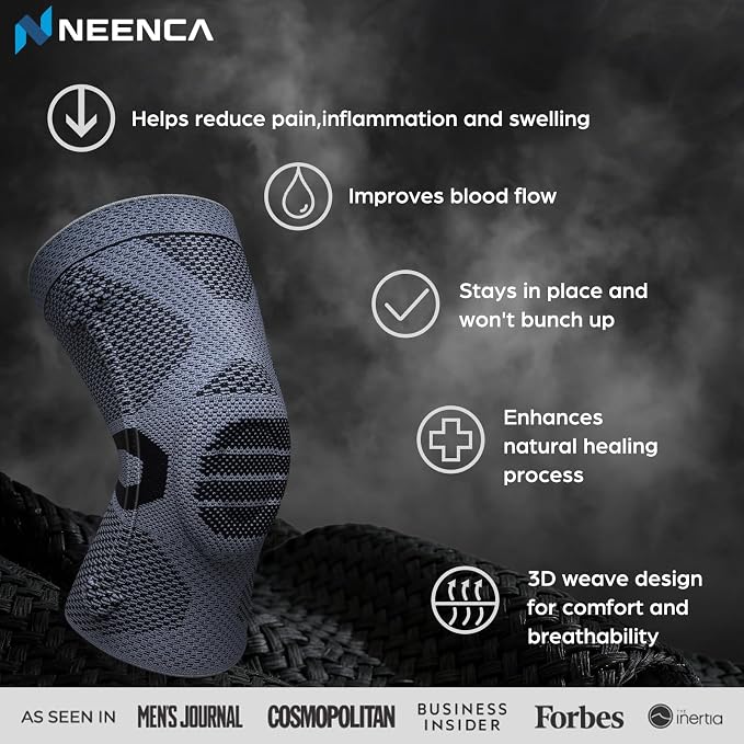 NEENCA Professional Knee Brace, Medical Knee Support for Women & Men Relief | Upgraded Version, Patented Patella Gel Pad & Side Stabilizers, For Knee Pain, Swelling, ACL,PCL, Circulation, Sports, Workout