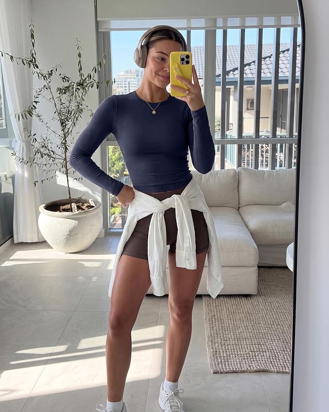 GAYHAY Long Sleeve Shirts for Women Tops Fitted Clothes Fall Fashion 2026 | Basic Tees, Girls School Outfits, Y2k Winter Tshirt, Tight Underscrub, Workout Casual, Cute Trendy Plain Compression Layering