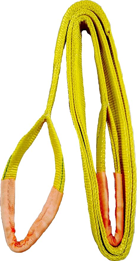 Everest C1130-2" x 3' Yellow Flat Sling Eye to Eye/Lifting Sling for Construction, Lifting, Moving, Hoisting - Strap Heavy Duty - 1-Pack 6400lbs WLL