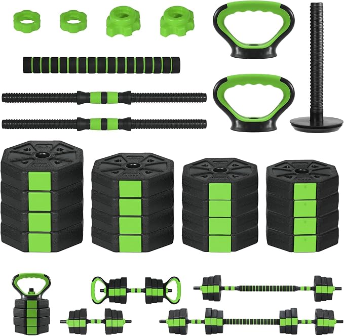 Adjustable Dumbbells, 44/66/88Lbs Free Weight Set with Connector, 4 In1 Weight Dumbbell Set Used As Kettlebells, Barbell, Push Up Stand, Fitness Exercise for Home Gym Suitable Men/Women
