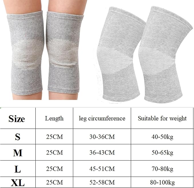 1 Pairs Bamboo Charcoal Knee Sleeve - Bamboo Knee Brace Bamboo Compression Knee Sleeve -Elastic Warm Knee Brace Bmboo Knee Sleeve for Arthritis (Gray, X-Large)