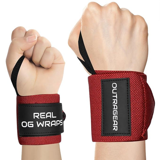 18" OG-Grade Wrist Wraps for Weightlifting – Heavy Duty Wrist Support with Thumb Loop & Lockdown Strap – Wrist Straps for Powerlifting, Bench Press & Gym Training
