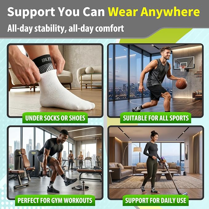 BLITZU Compression Socks for Plantar Fasciitis, Foot, Arch & Ankle Support | Open Toe Ankle Brace, Women & Men, Stabilizing Sleeve Wrap, Achilles Tendonitis, Neuropathy, Arthritis, Swelling & Heel Pain