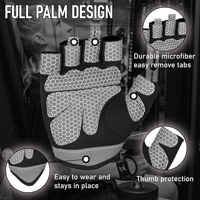 WESTWOOD FOX Weight Lifting Gloves for Men Women Gym Gloves with Wrist Wrap Support for Workout Training Exercise Fitness Hanging, Pull ups for Dumbbell, Cycling
