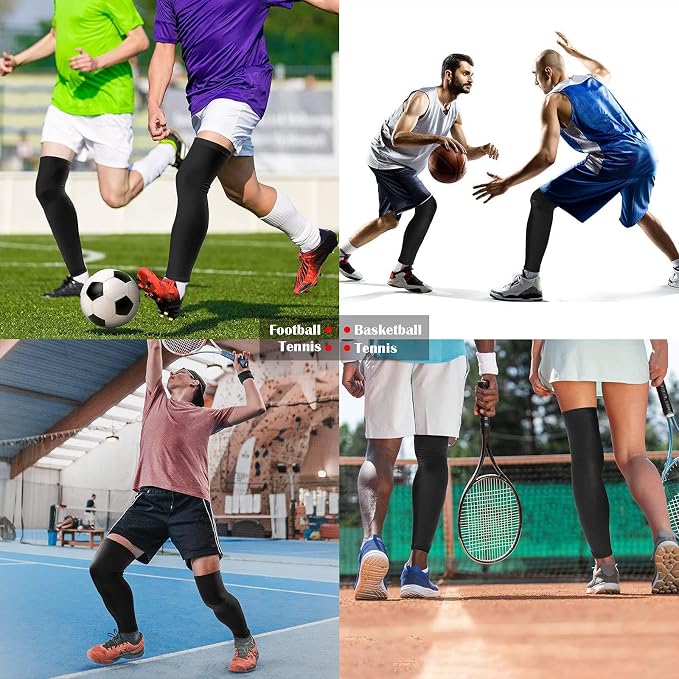 Tatuo Leg Sleeves Compression Long Knee Sleeve UV Protect for Men Women Sport Basketball Football