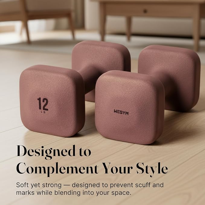 WeGym Square Dumbbells for Home Gym, Hand Weights for Strength Training