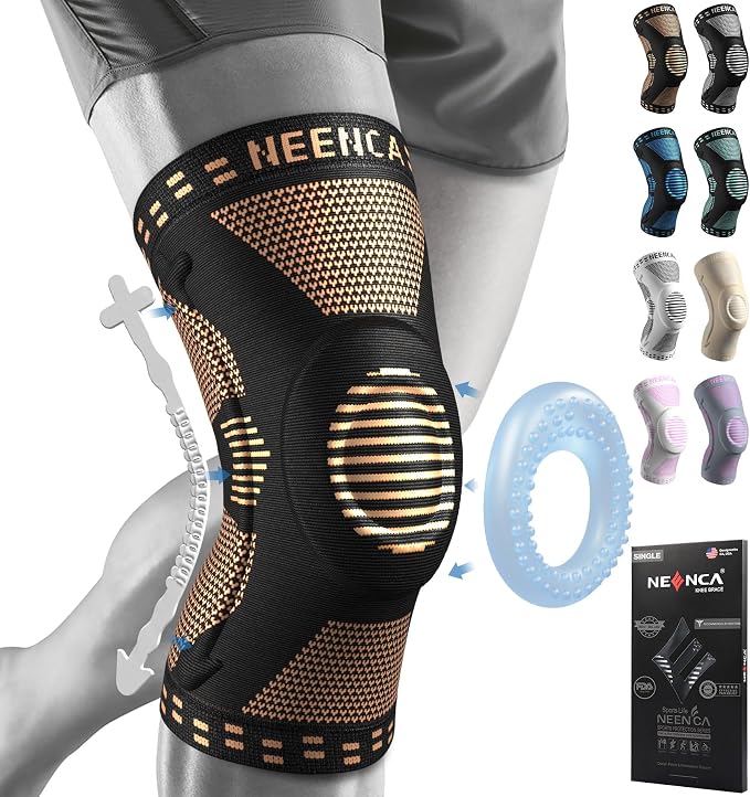 NEENCA Professional Knee Brace, Medical Knee Support for Women & Men Relief | Patented Patella Gel Pad & Side Stabilizers, Compression Sleeve for Knee Pain, Swelling, ACL, PCL, Arthritis, Sports, Workout