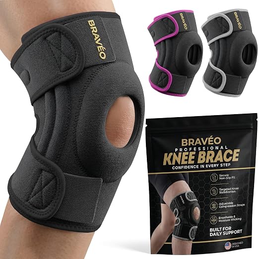 Knee Brace for Women & Men - Adjustable Patella Support & Side Stabilizers | Patella Gel Pad, Compression Support, Meniscus Support, ACL & MCL Support, Knee Pain Relief, Please Check Size Chart (XXL)