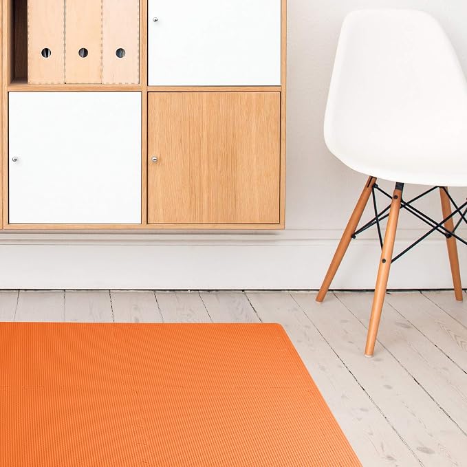 We Sell Mats 3/8" Thick Multipurpose EVA Foam Exercise Floor Mat, 12"x12" Interlocking Kid-Friendly Tiles, Anti-Fatigue for Home, Gym, Playpens, Classrooms