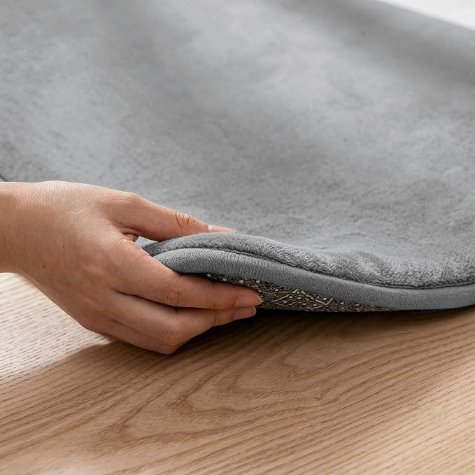 1.3" Thick Baby Floor Play Mat 50x74, Basic Padded Foam Mat for Tummy Time Crawling, Non Slip Cushioned for Babies Toddlers Infants Kids (Light Grey)