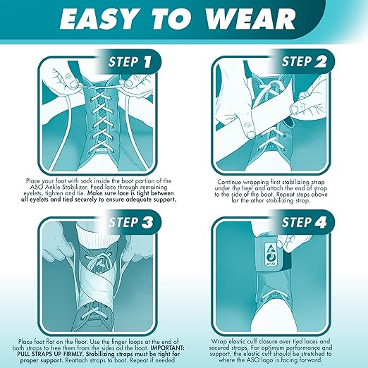 Med Spec ASO Ankle Stabilizer Lace Up Ankle Brace Sprain Support Black, LG | Ankle Brace for Sprains, Instability, Bilateral Orthopedic Support, Sports Injury Recovery, Men, Women, Teens & Kids. 264015