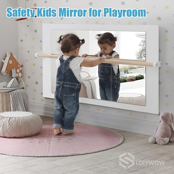 SLDIYWOW Shatterproof Full Body Wall Mirror Tiles, 8PCx12x12 Acrylic Tiles for Bedroom, Baby Kids Playroom, Over The Door Closet Mirror