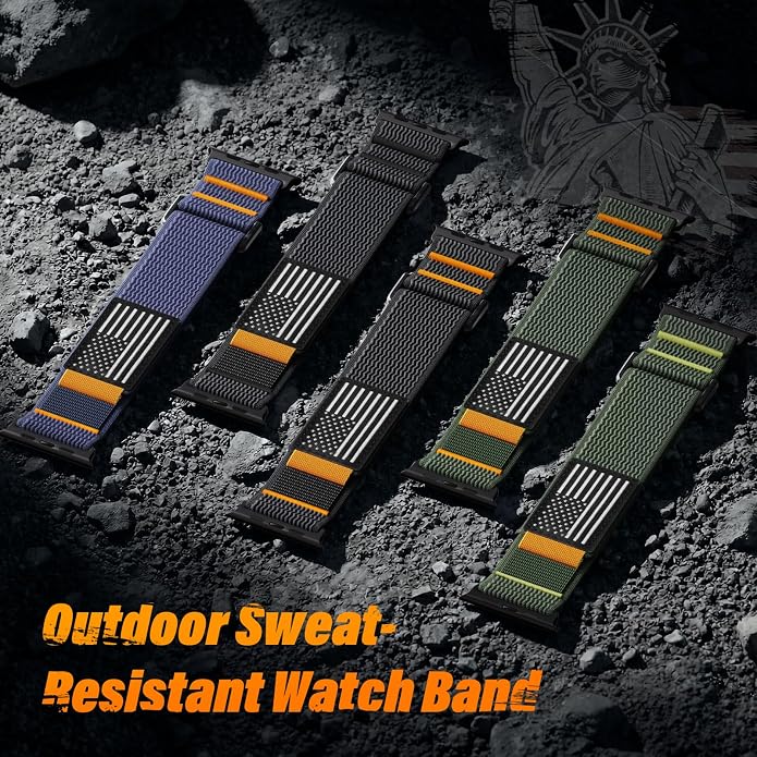 Nylon Sport Ultra 3 Watch Bands for Apple Watch/Ultra 2/1/Series 11/10/9/8/7/6/SE/5/4/3 Men iWatch Bands Men,Elastic Fabric Flag Wristbands Strap for Apple Watch Ultra 3/2/1 49mm 46mm 45mm 44mm 42mm 41mm 40mm 38mm