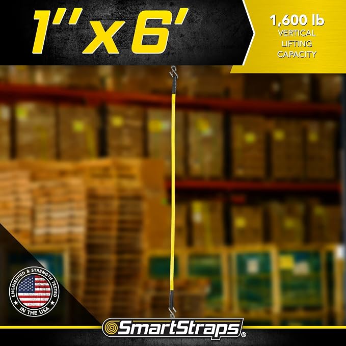 SMARTSTRAPS - 842 SmartStraps Webbing Sling - 1x6 Nylon Webbing Sling 1 Ply 1,600 lbs