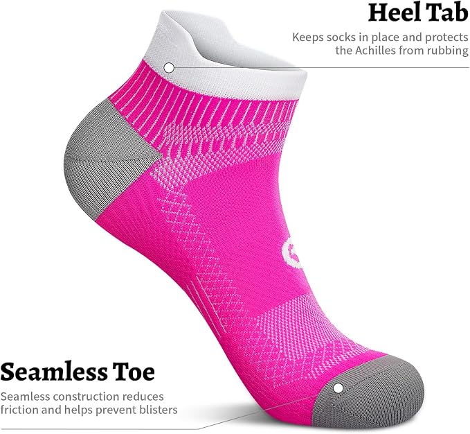 Compression Socks for Men Women Ankle Running Socks for Plantar Fasciitis | Low Cut Athletic Ankle Socks with Ankle & Arch Support for Running, Cycling, Golf, Work, Plantar Fasciitis Relief