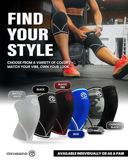 Rehband Classic 7mm V Knee Sleeve for Weightlifting, Competition Grade Powerlifting Knee Sleeve, Compression Sleeve for Crossfit, Squats, Gym & Heavy Lifts, Colour:Camo - 1 Pair, Size:XX-Large