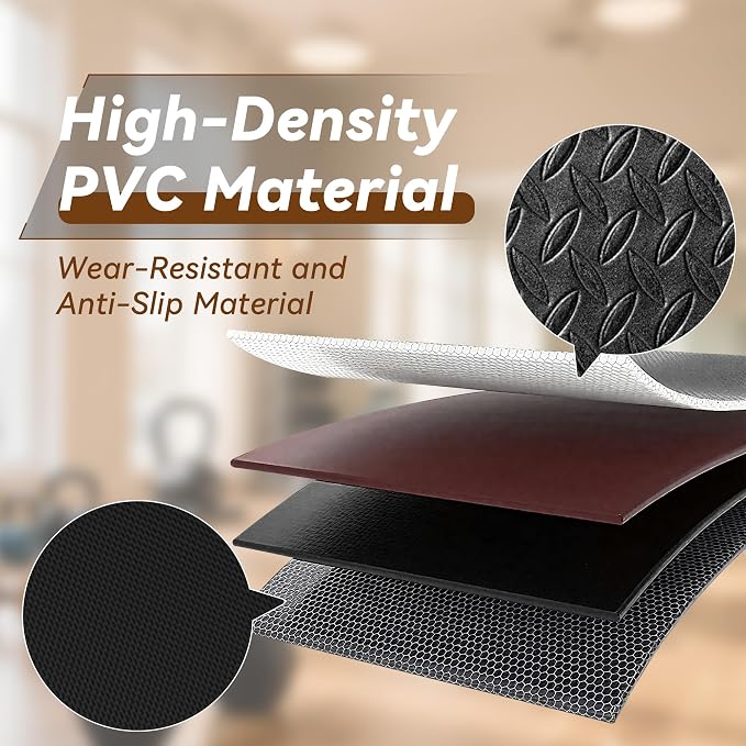 Walking Pad Mat for Carpet - 0.25" Thick Foldable Treadmill Mat | Non-Slip High Density for Bike, Elliptical, Home Gym Use