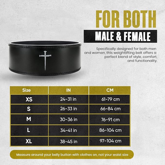 Christian Lever Weightlifting Belt 10mm | Faith Lever Weight Belt for Men, Secure Steel Lever Buckle, Durable Reinforced Thick Leather Construction, Lever Gym Belt