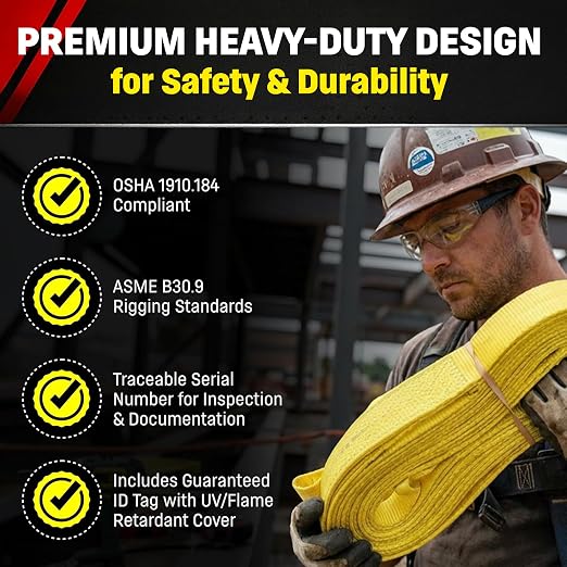 DD Sling (USA Made). 2" wide X (4' to 20' lengths) in Listing! 2 Ply Twisted Eye, Nylon Lifting Slings, Eye & Eye, Heavy Duty (900 webbing), 6,400 lbs Vertical, 5,100 Choker, 12,800 Basket Load Capacity (2inX20ft)