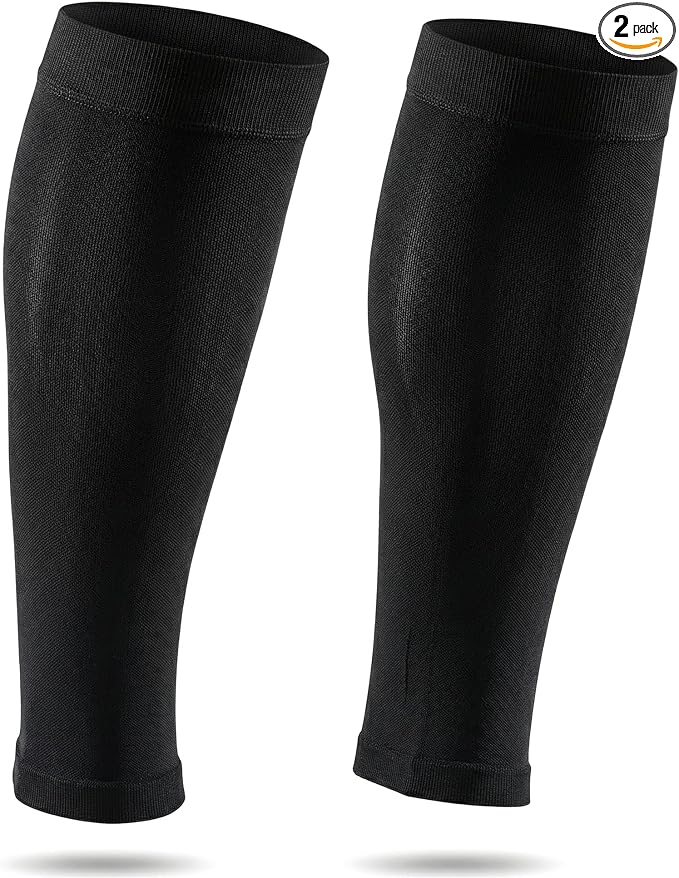 TOFLY® Calf Compression Sleeve for Men & Women, 1 Pair, Footless Compression Socks 20-30mmHg for Leg Support, Shin Splint, Pain Relief, Swelling, Varicose Veins, Maternity, Nursing, Short Black 5XL