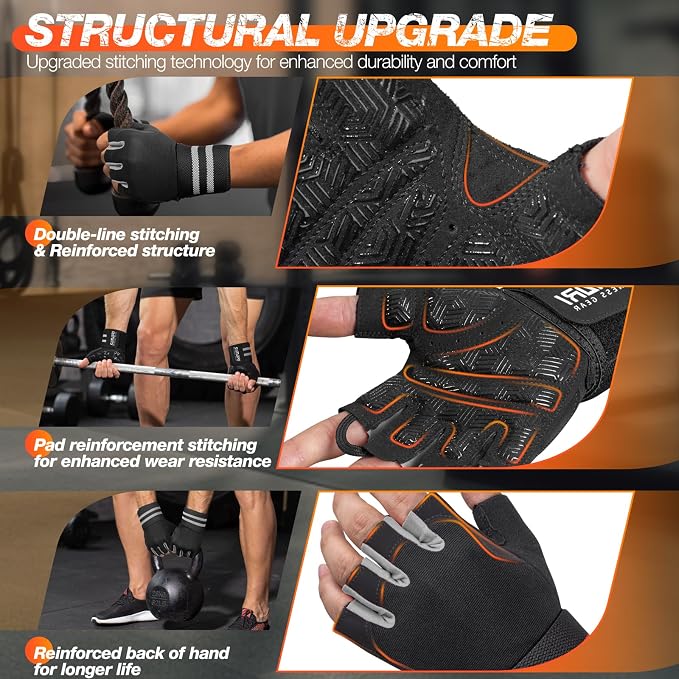SIMARI Breathable Workout Gloves with Cushion Pad/Grip/Reduce Calluses, Weight Lifting Gloves for Gym Exercise, Cycling, Weightlifting Training, Fitness, Pilates, Kayaking, Gift for Men & Women