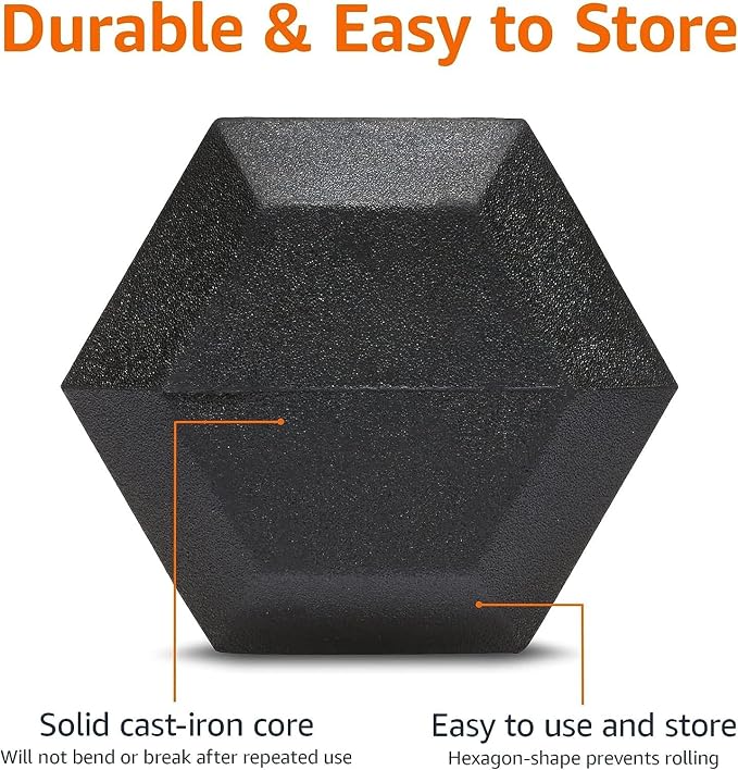 Amazon Basics Rubber Hex Dumbbell Hand Weight