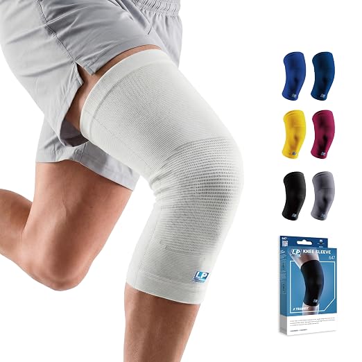 LP 647 Knee Brace For Arthritis Pain, Knee Pain Relief, Injury Recovery - Knee Sleeve For Weightlifting, Basketball, Hiking, Biking, Running, For Men Women (White, M, 1pcs)