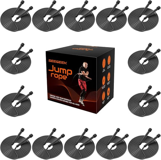 14 Pack Adjustable PVC Jump Rope for Cardio Fitness - Versatile Jump Rope for Women Men Kids Christmas Gift -Tangle-Free for Keeping Fit, Training, Workout