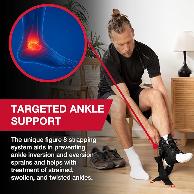 MUELLER Sports Medicine The One Ankle Brace Premium, Ankle Pain Relief Support for Men and Women, Ideal for Sprains, Strains, Arthritis, Black