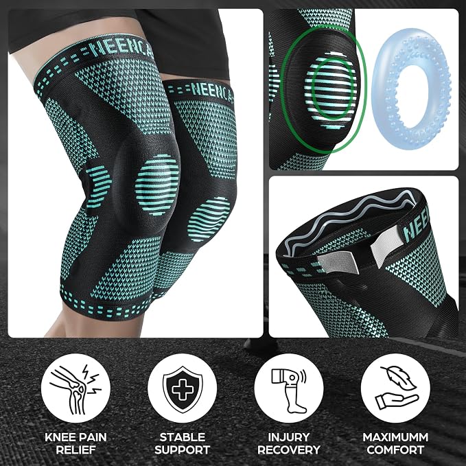 NEENCA Professional Knee Brace for Pain Relief, Medical Knee Support with Patella Pad & Side Stabilizers, Compression Knee Sleeve for Meniscus Tear, ACL, Joint Pain, Runner, Workout - FSA/HSA APPROVED