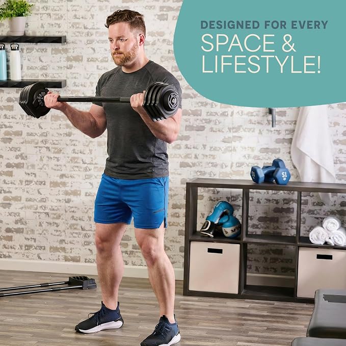 LifePro Adjustable Dumbbells, Single or 2pcs, Up to 55 lbs & 3-in1 option | Quick-change weight system with included rack — available in options from 2.5 to 55 lbs for every fitness level