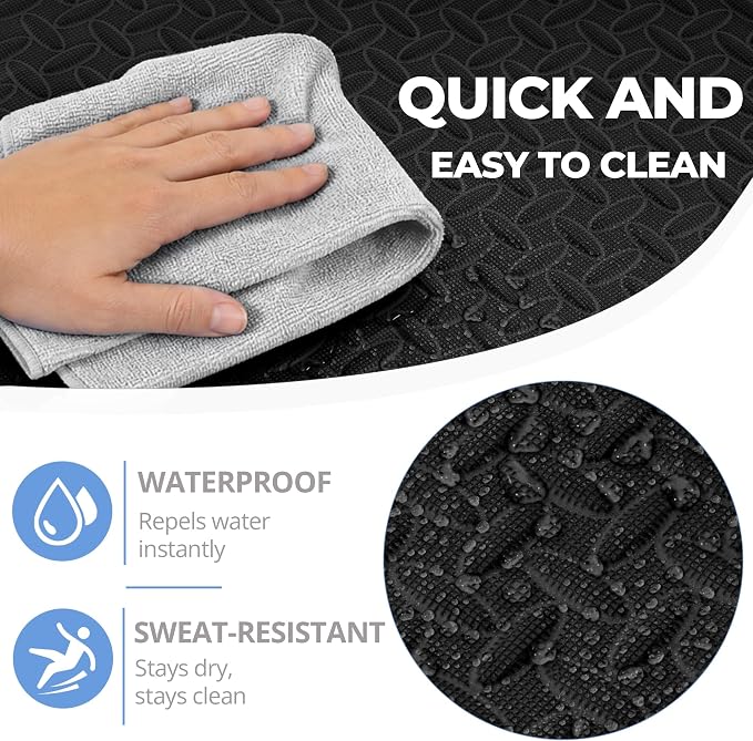 HulkFit Puzzle Exercise Mat, 3/4 Inch EVA Interlocking Foam Gym Flooring for Home Gym, Garage, Apartments, High-Density Shock-Absorbing Floor Tiles for Workout Equipment, MMA, Gymnastics, 24 Tiles