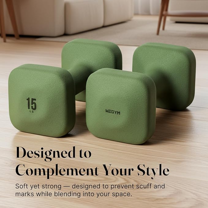 WeGym Square Dumbbells for Home Gym, Hand Weights for Strength Training